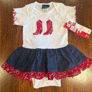 Baby Korral Western Onesie Dress. Medium (19 - 26 lbs)